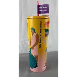STARBUCKS + Sofie Birkin Tumbler 24oz stainless steel cold cup Pride March NWT